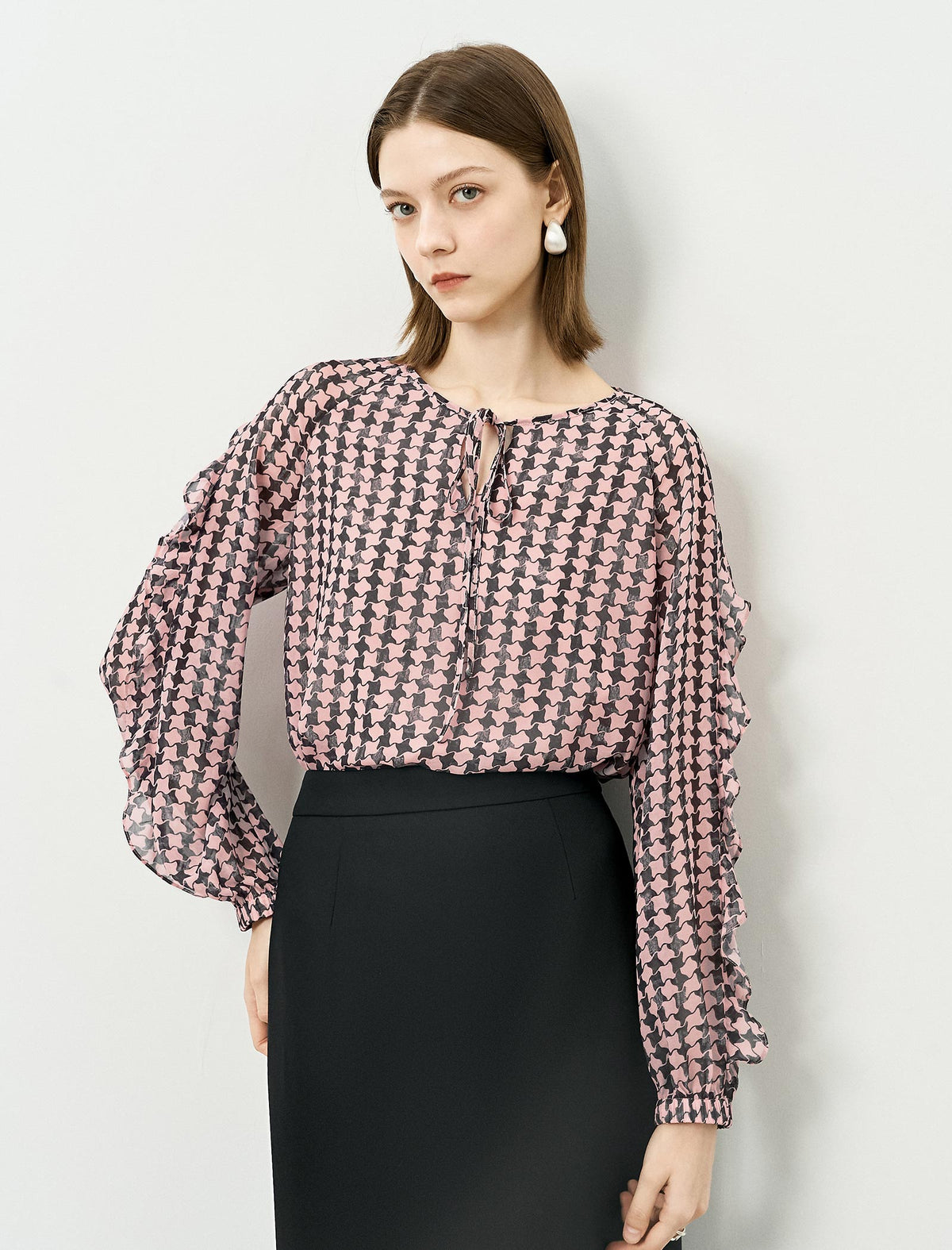 Pink Plaid Loose High-End Shirt