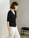 V-Neck Wrap Ribbed Top