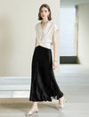 Elegant White V-Neck Twist Front Satin Top