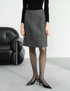 Wool Gray Classic Mid-Length Skirt