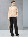 Wool Blend Floral Sequin Crewneck Relaxed Sweater