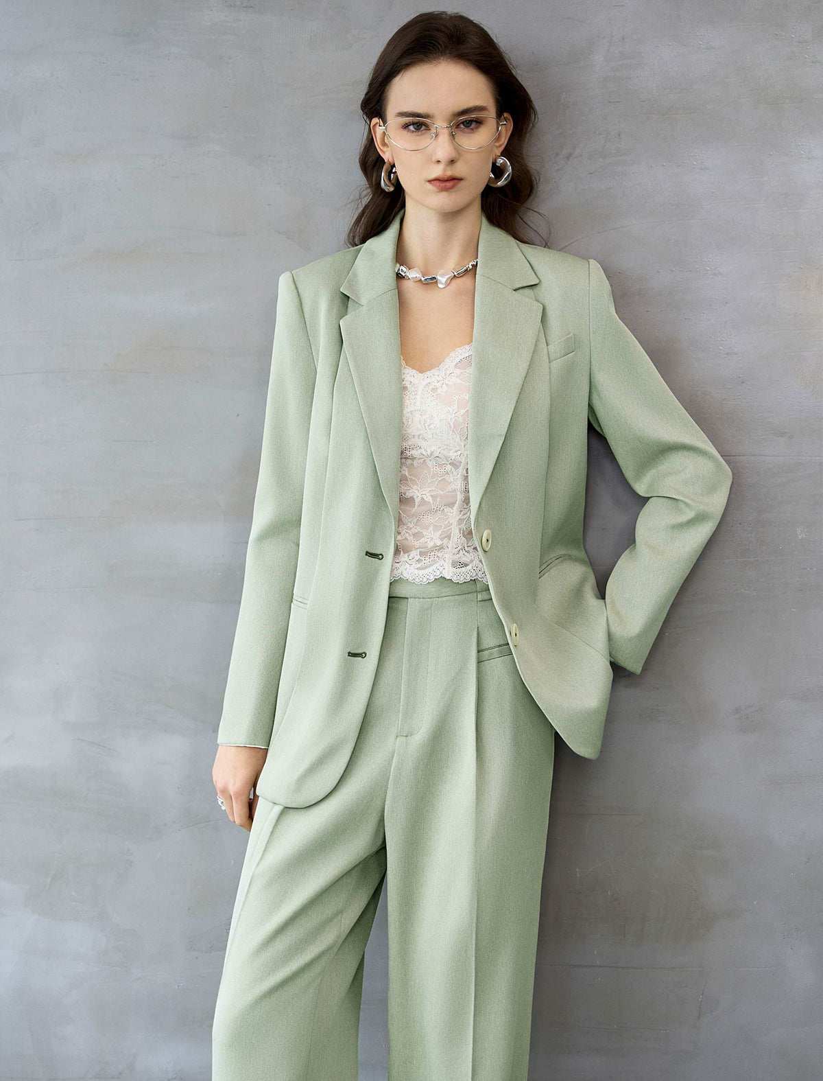 Sage Green Tailored Blazer