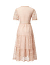 Lace V-Neck Flared Midi Dress