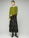 Floral Print High-Waist A-Line Midi Skirt