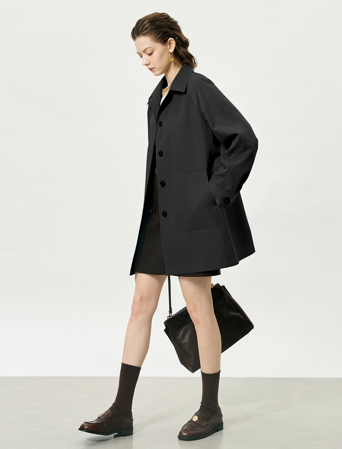 Vintage Loose Mid-Length Trench Coat