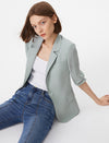 Lightweight Ruched Sleeve Blazer