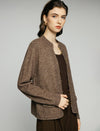 Wool Blend Gold-Button Tie-Waist Cardigan