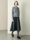 Asymmetric Collar 100% Wool Cardigan