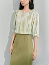 100% Mulberry Silk Watercolor Top