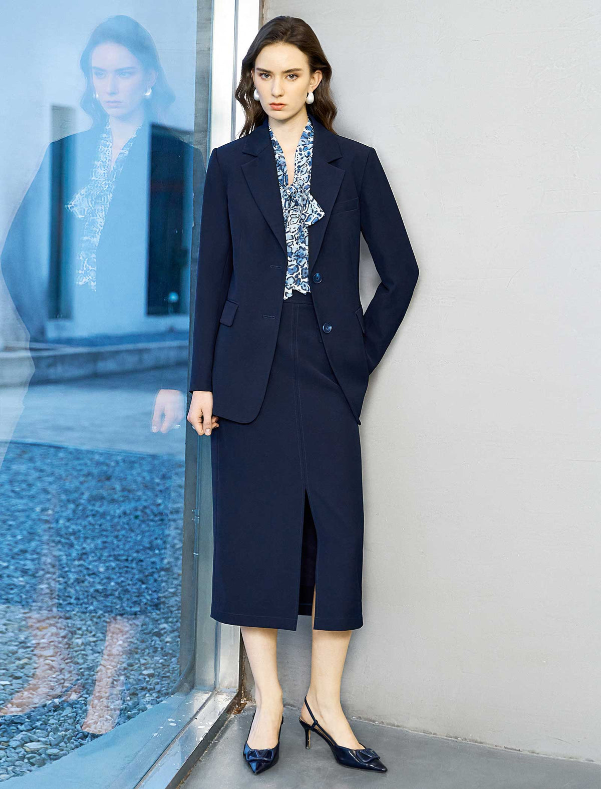 Navy Blue Tailored Blazer