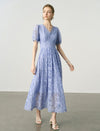 Light Purple Lace V-Neck Maxi Dress