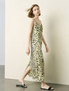 Leopard Print Slip Silk Maxi Dress