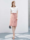 V-Neck Lace Tie-Front Short Sleeve Top
