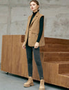 Camel Wool-Blend Lapel Vest