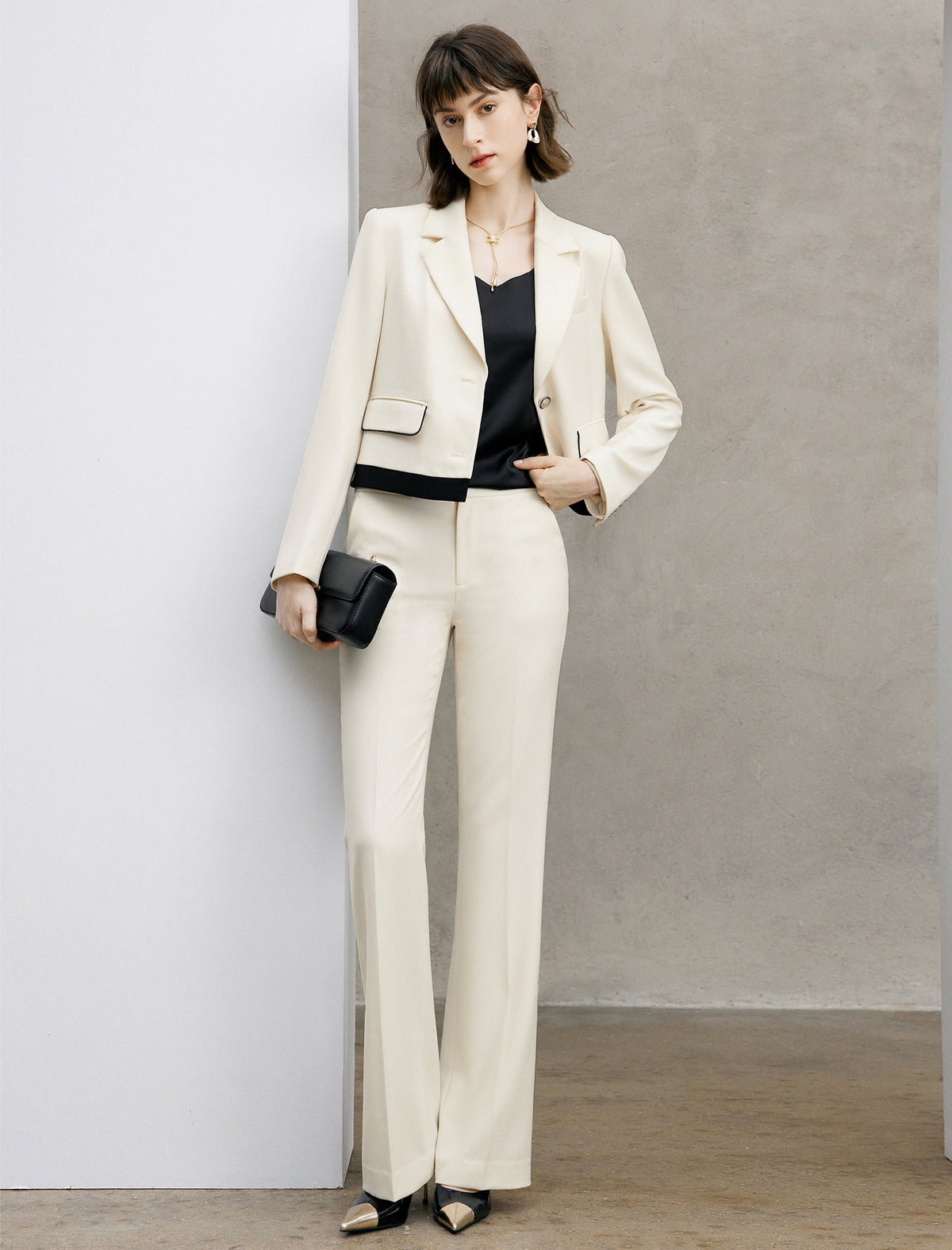 High‑Waist Flare Dress Pants