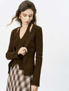 Brown Ribbed Knit Cardigan