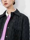 Embroidered Drawstring Pocket Fitted Padded Coat