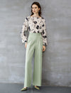 Sage Green High Waisted Wide Leg Pants