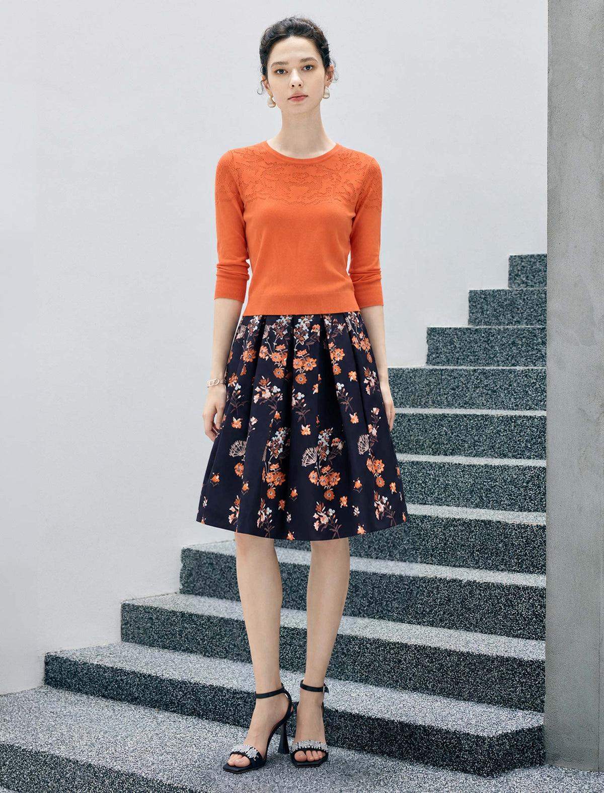 Classic Floral Print Skirt