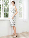Cactus Print Silk Sleeveless Midi Dress