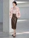 Gradient V Neck Button Front Knit Cardigan