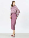 Mauve Pink Tailored Pencil Skirt