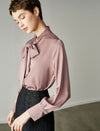 Bow Tie Office Chic Long-Sleeve Blouse