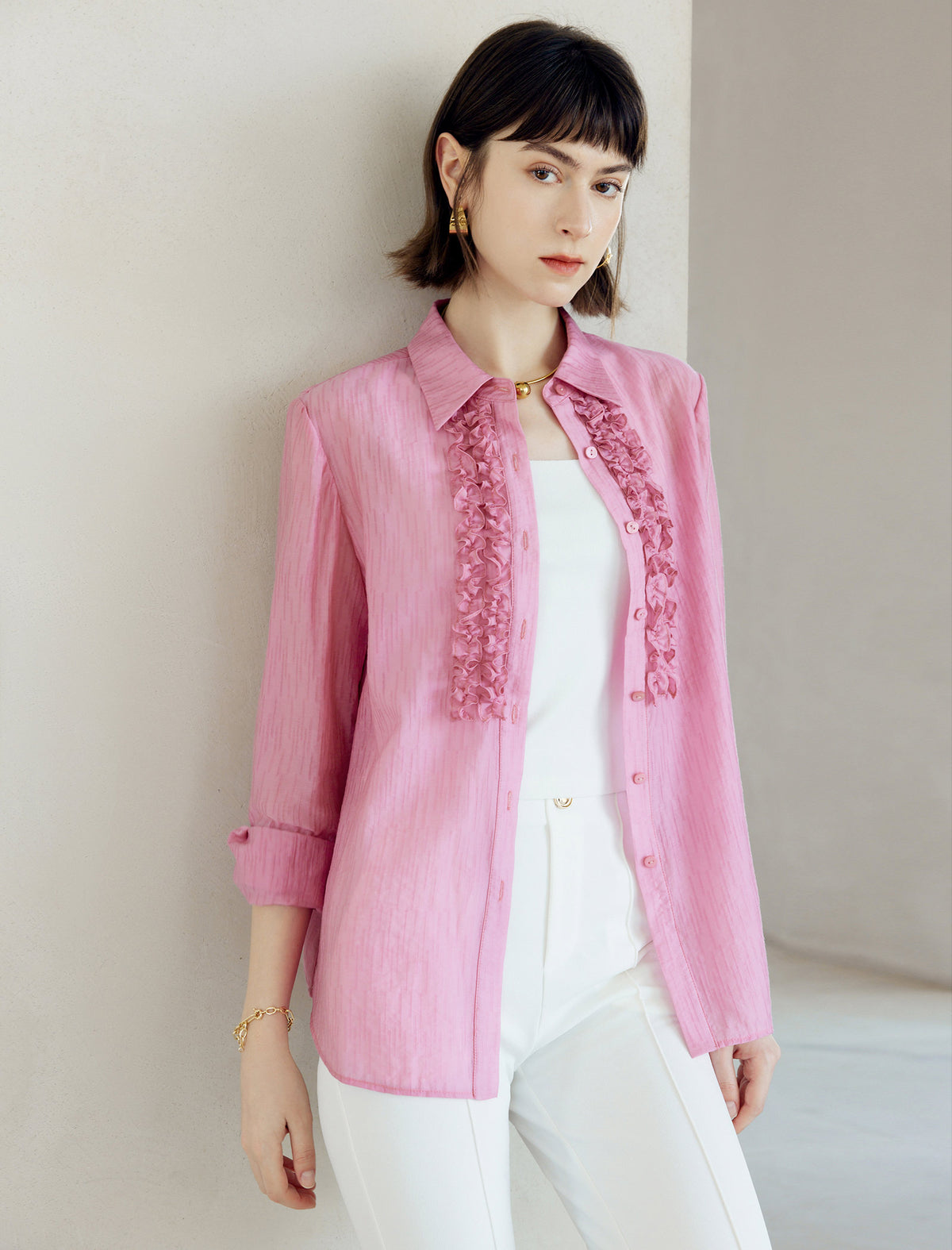 Tencel Casual Loose Turn-Down Collar Shirt