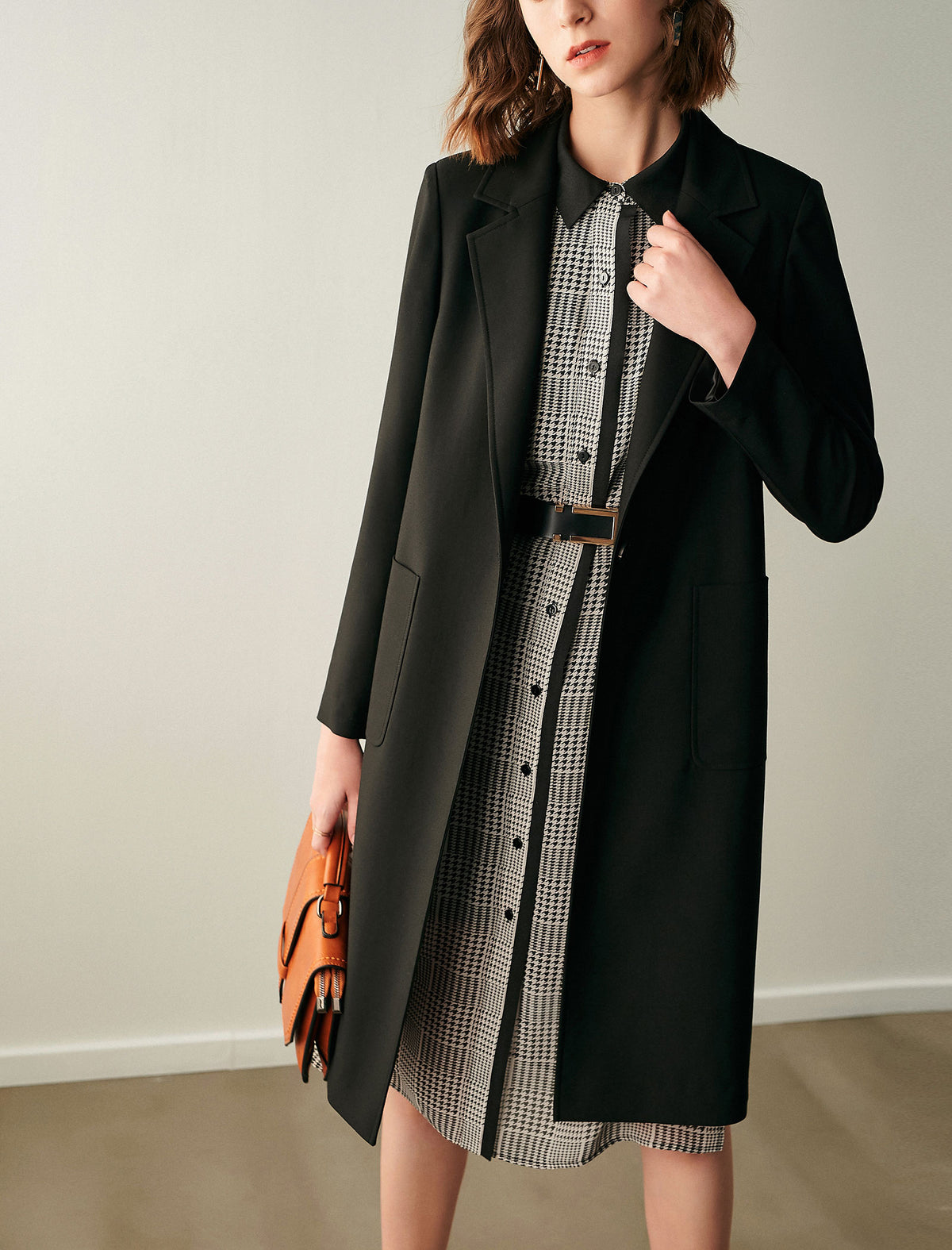 Black Longline Blazer Trench Coat