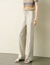 Linen Wide-Leg Drawstring Pants