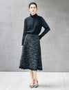 Stand Collar Sheer Long Sleeve Blouse with Frog Buttons