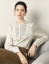 Sequin Embellished Round Neck Long Sleeve Blouse