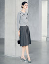 Vintage A-Line Pleated Midi Skirt