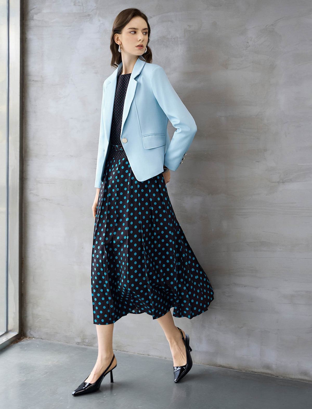 Sky Blue Cropped Blazer