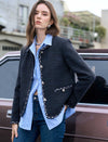 Navy Blue Tweed Jacket