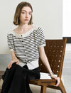 Classic Striped Short Sleeve Knit Top