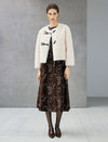 Frog-Button Toggle-Front Crewneck Cropped Jacket