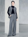 Textured High Waist Wide Leg Pants