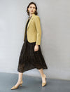 Single Button Textured Cropped Blazer