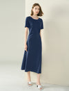 Side Twist Short Sleeve Midi Dress