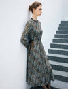 Paisley Turtleneck Long Sleeve Dress