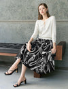 Tencel Eyelet Knit Tie-Neck Sweater