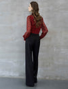 Black Wide-Leg Tailored Pants