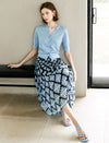 Geometric Floral Print Midi Skirt