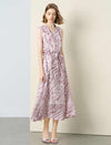 Mauve Zebra Print Sleeveless Midi Dress