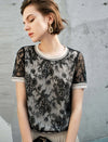Lace Floral Short Sleeve Top