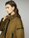 Contrast-Trim Zip-Front Cropped Moto Jacket