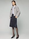 Striped Collared Zip-Front Cropped Jacket