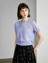 Lavender Scalloped Short Sleeve Knit Top