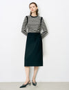 Striped Contrast-Panel Long-Sleeve Knit Top